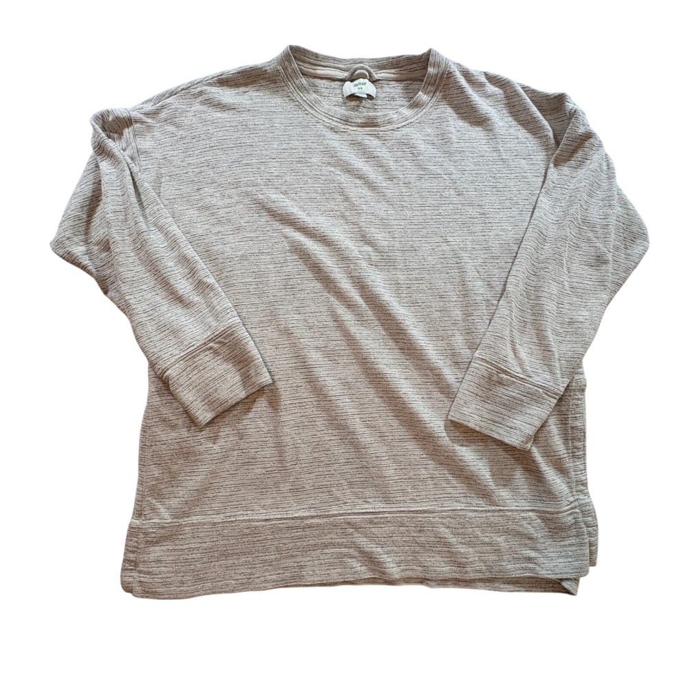 Aerie Sweatshirt Womens Medium Gray Marled Oversized Cotton Blend Side Slit Top